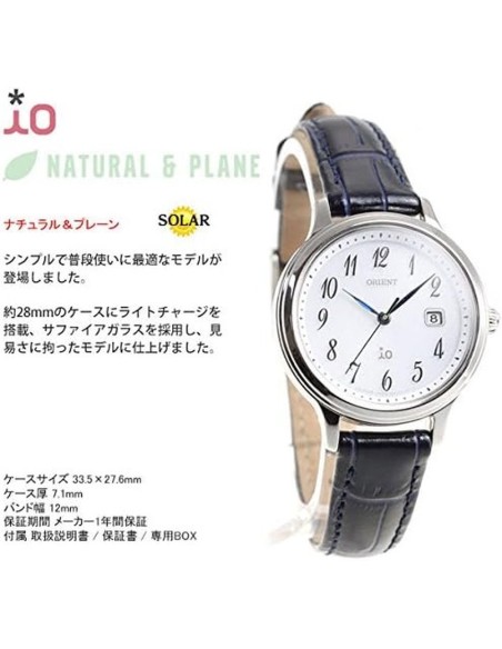 solar mujer ORIENT IO RN-WG0009S 24.1mm cristal de zafiro